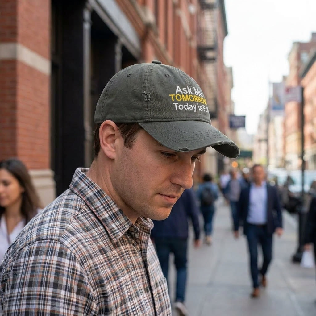 "Ask Me Tomorrow" Distressed Dad Hat